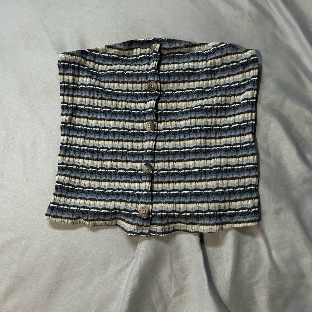 Faux Button-up Crop Top